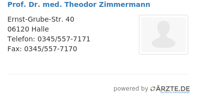 Prof dr med theodor zimmermann