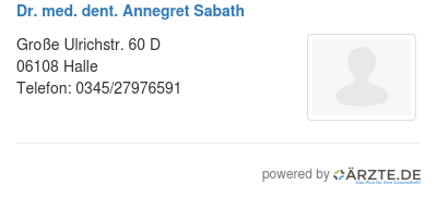 Dr med dent annegret sabath