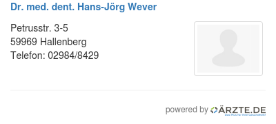 Dr med dent hans joerg wever