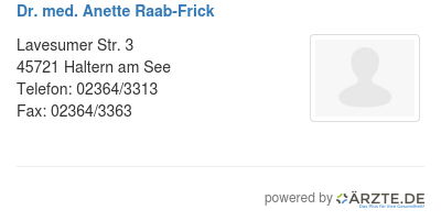 Dr med anette raab frick