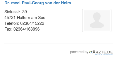 Dr med paul georg von der helm