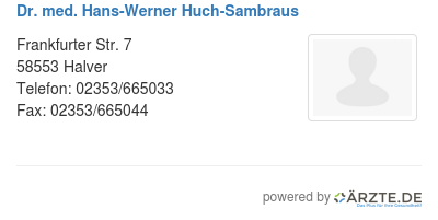 Dr med hans werner huch sambraus