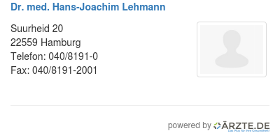 Dr med hans joachim lehmann