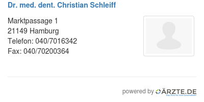 Dr med dent christian schleiff