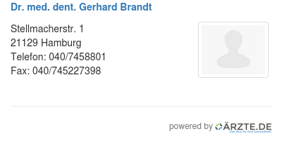 Dr med dent gerhard brandt