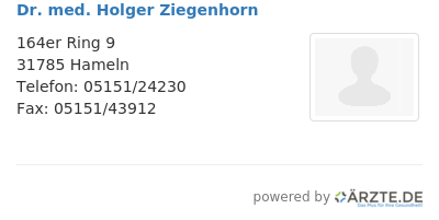 Dr med holger ziegenhorn