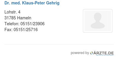 Dr med klaus peter gehrig