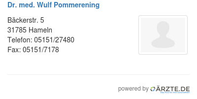 Dr med wulf pommerening