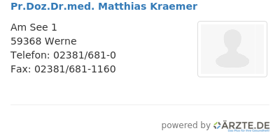 Pr doz dr med matthias kraemer