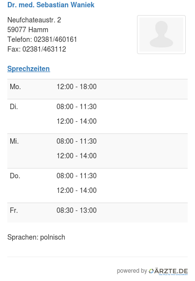 Dr med sebastian waniek