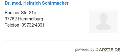Dr med heinrich schirmacher