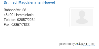 Dr med magdalena ten hoevel