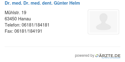 Dr med dr med dent guenter helm