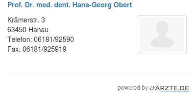 Prof dr med dent hans georg obert