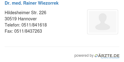 Dr med rainer wiezorrek