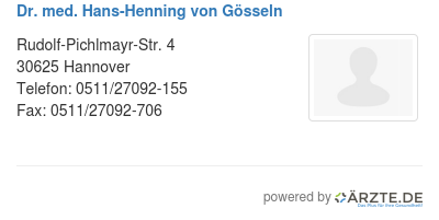 Dr med hans henning von goesseln