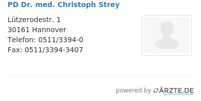 Pd dr med christoph strey