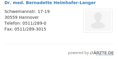 Dr med bernadette heimhofer langer