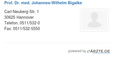 Prof dr med johannes wilhelm bigalke