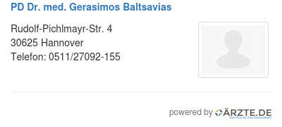 Pd dr med gerasimos baltsavias