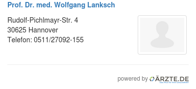 Prof dr med wolfgang lanksch