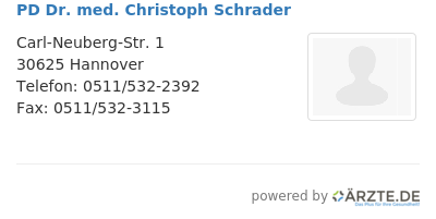 Pd dr med christoph schrader