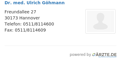 Dr med ulrich goehmann