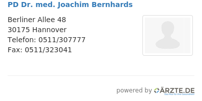 Pd dr med joachim bernhards