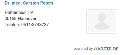 Dr med carsten peters
