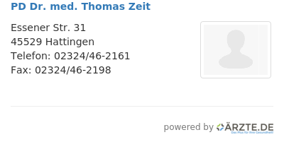 Pd dr med thomas zeit