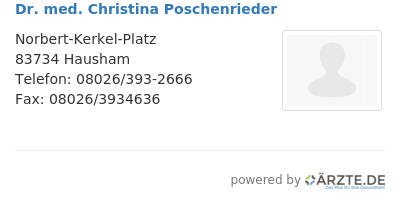 Dr med christina poschenrieder