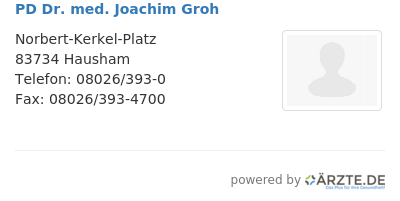 Pd dr med joachim groh