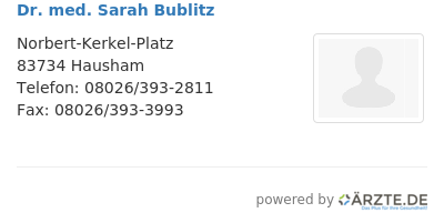 Dr med sarah bublitz