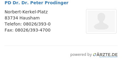 Pd dr dr peter prodinger
