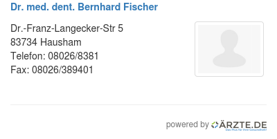 Dr med dent bernhard fischer