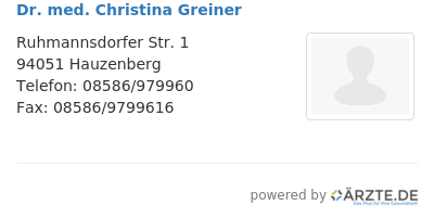 Dr med christina greiner