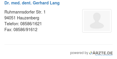 Dr med dent gerhard lang
