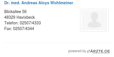 Dr med andreas aloys wohlmeiner