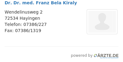 Dr dr med franz bela kiraly