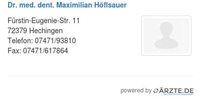Dr med dent maximilian hoeflsauer
