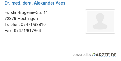 Dr med dent alexander vees