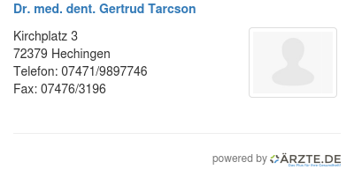 Dr med dent gertrud tarcson