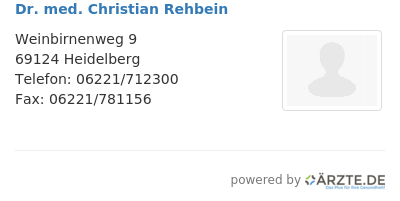 Dr med christian rehbein