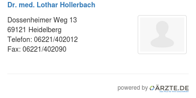 Dr med lothar hollerbach