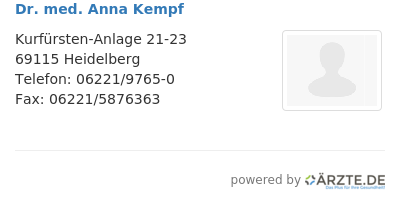 Dr med anna kempf