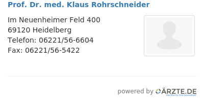 Prof dr med klaus rohrschneider