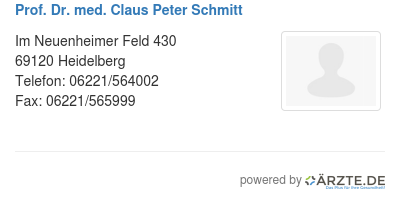 Prof dr med claus peter schmitt