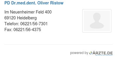 Oliver Ristow PD Dr.med.dent. Oliver Ristow in 69120 Heidelberg FA für Mund-Kiefer ...