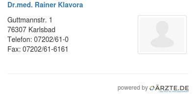 Dr med rainer klavora