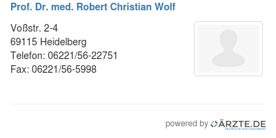 Prof dr med robert christian wolf